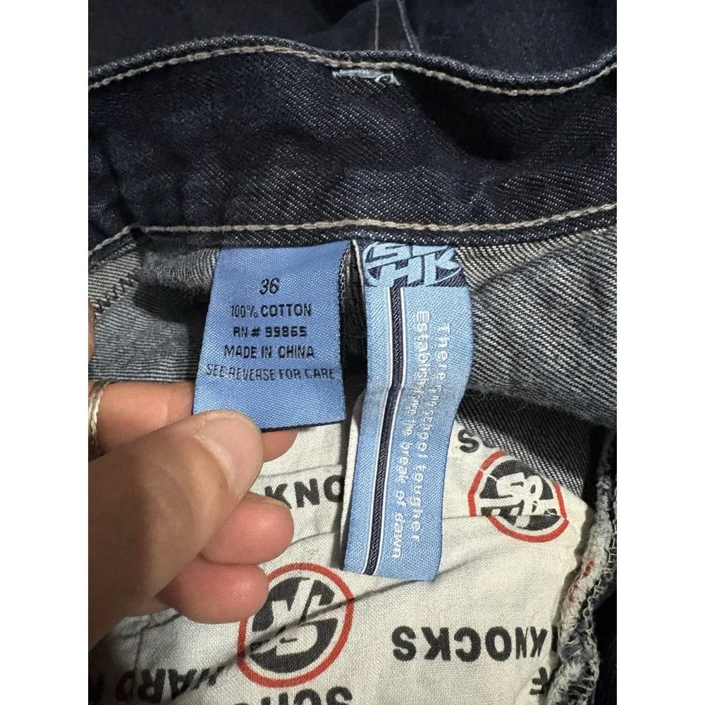 School Of Hard Knocks SOHK Denim Jeans Vintage 90s Y2K Hip Hop Wide Leg street
